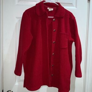 Talbots vintage polar fleece button front jacket Sz S metal buttons made…